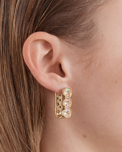On The Rocks Huggie Hoop Earrings - Gold