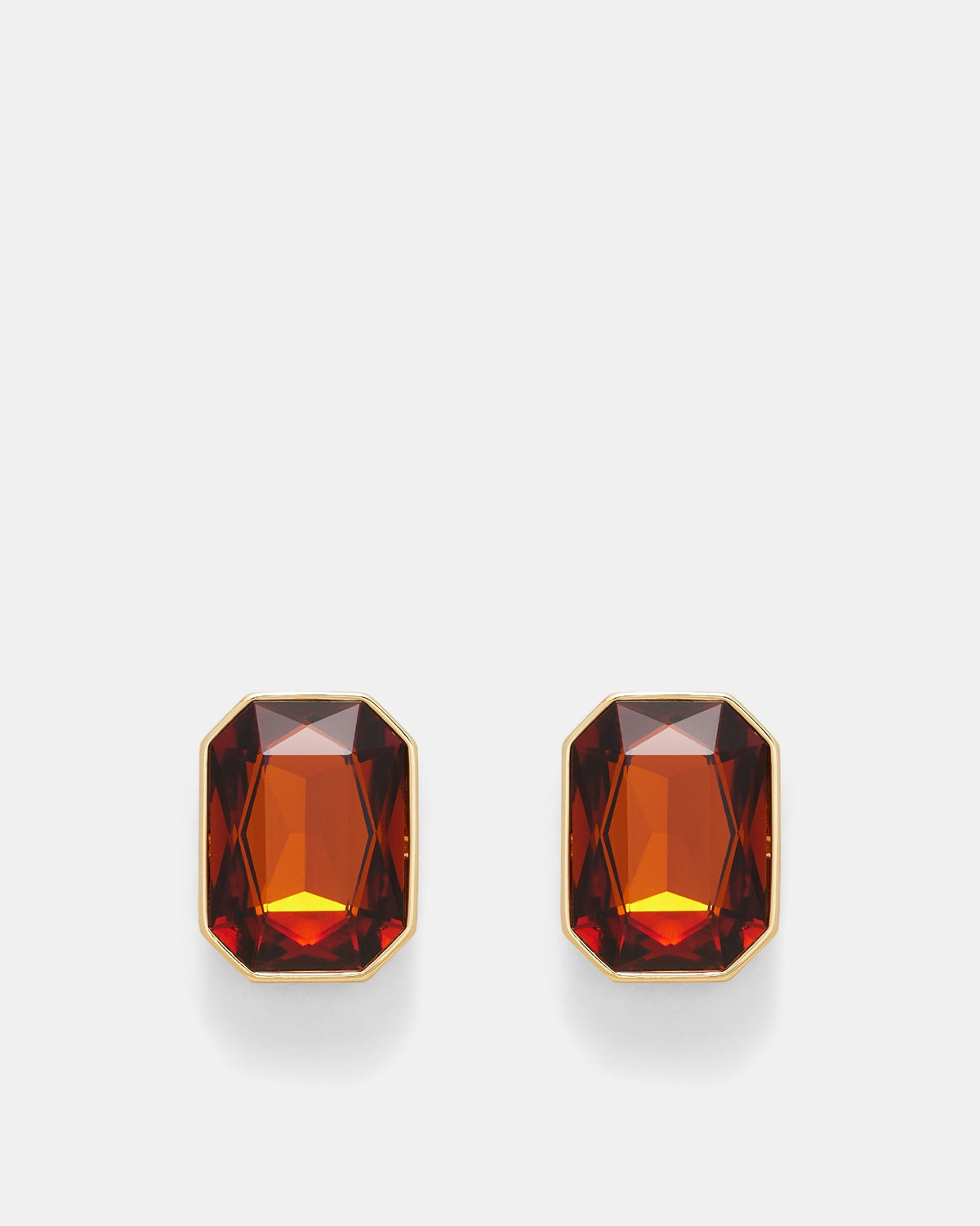 On The Rocks Large Stud Earrings - Cognac
