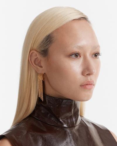 Call Me Fringe Hoop Earrings - Gold