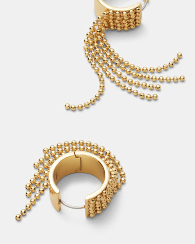 Call Me Fringe Hoop Earrings - Gold