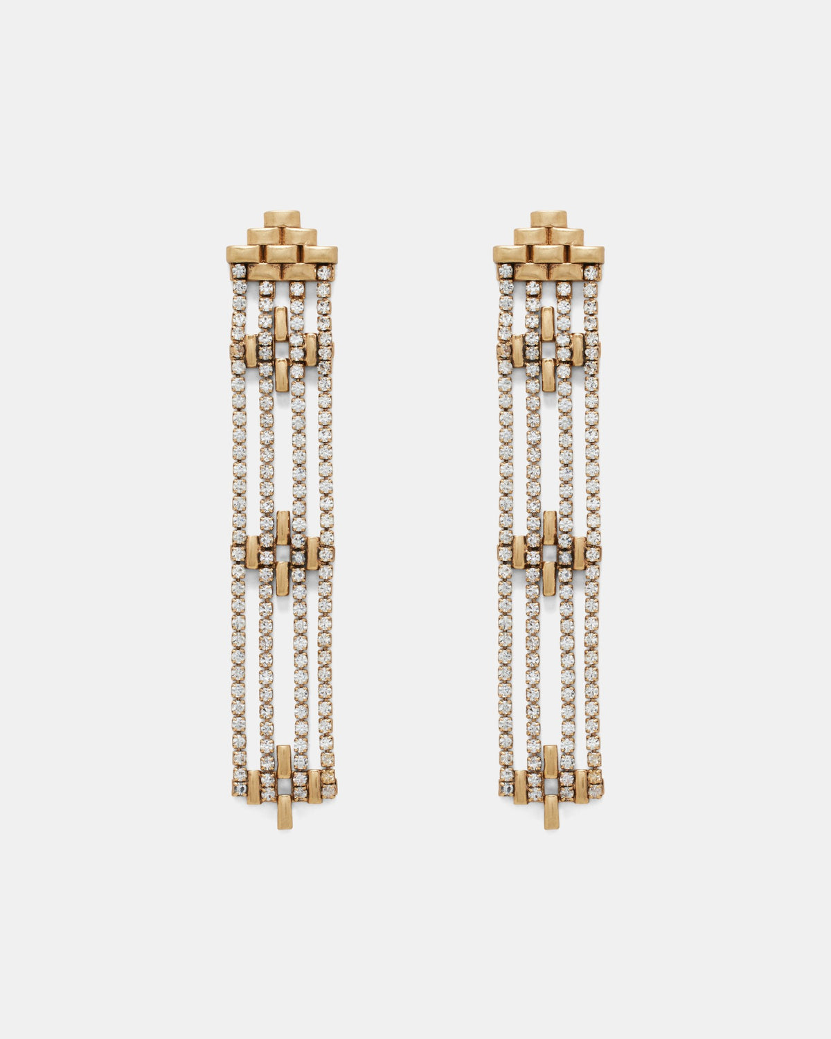 Crystal Vision Drop Earrings - Gold