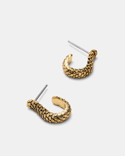 Scales Hoop Earrings - Gold