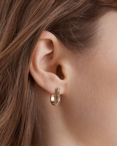 Scales Hoop Earrings - Gold