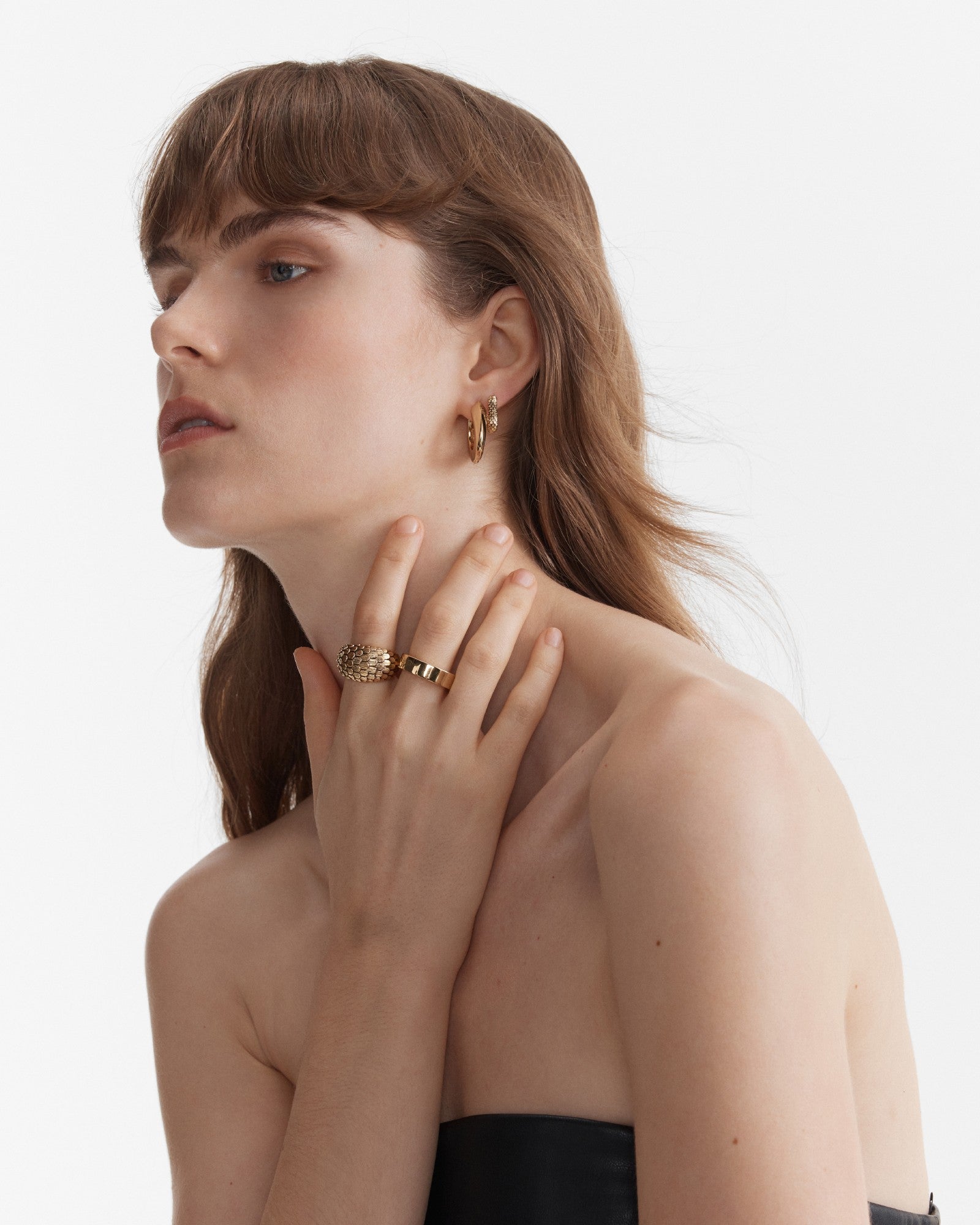 Scales Hoop Earrings - Gold