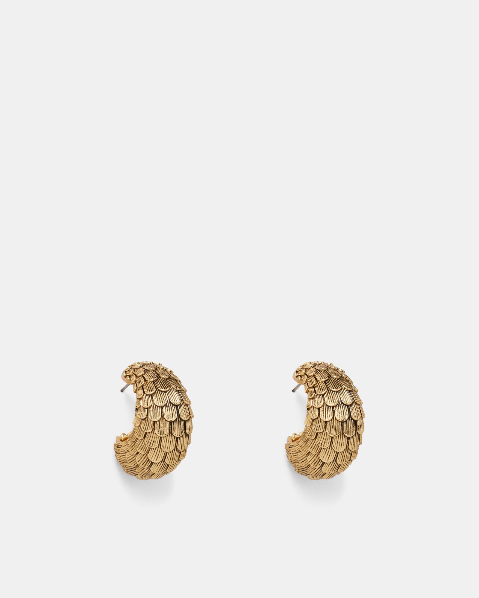 Scales Large Hoop Earrings - Gold