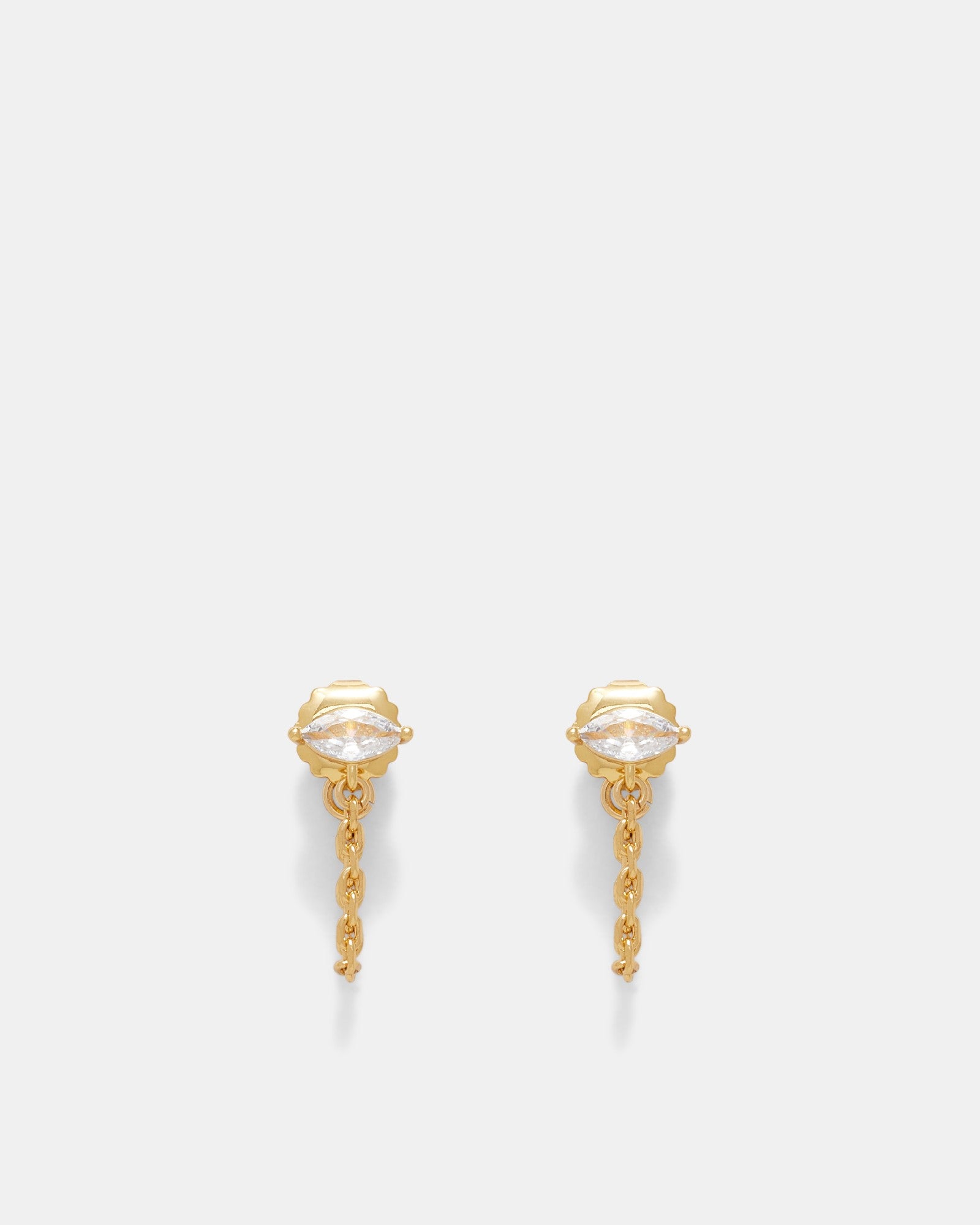 Vibe Chain Stud Earrings - Gold