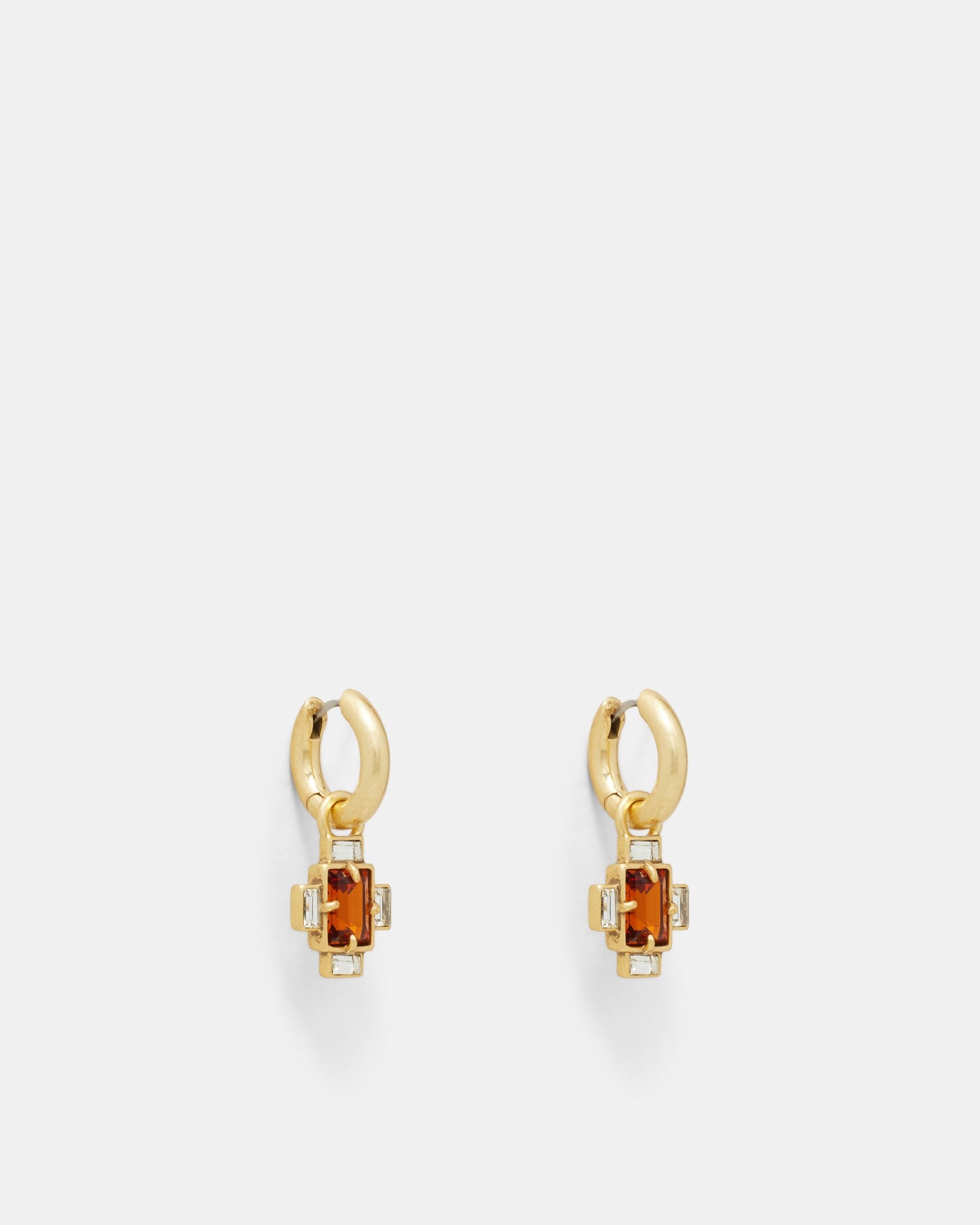 Dreams Charm Hoop Earrings - Cognac