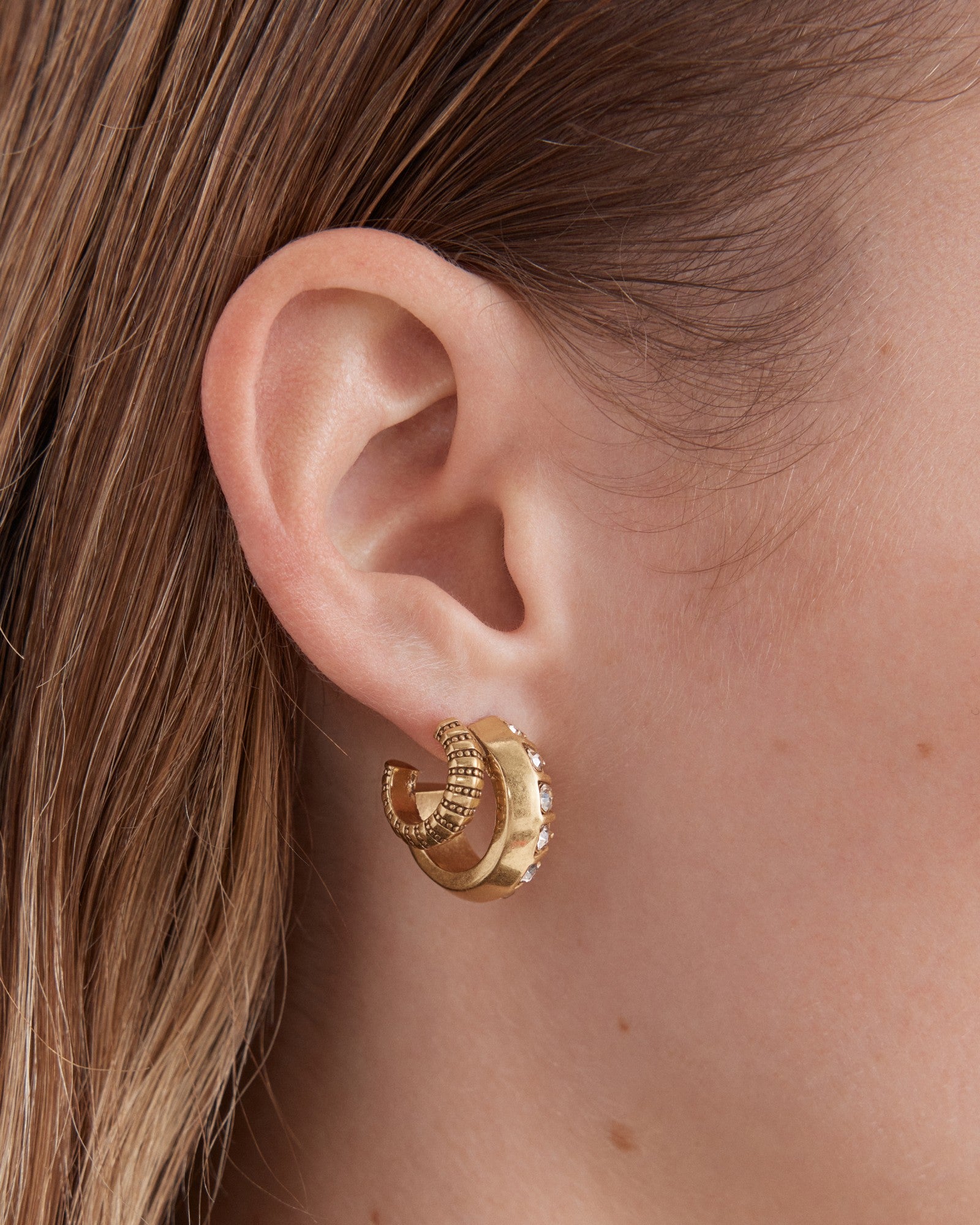 Melody Duo Hoop Earrings - Gold