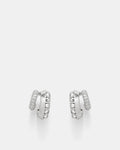 Melody Duo Hoop Earrings - Silver