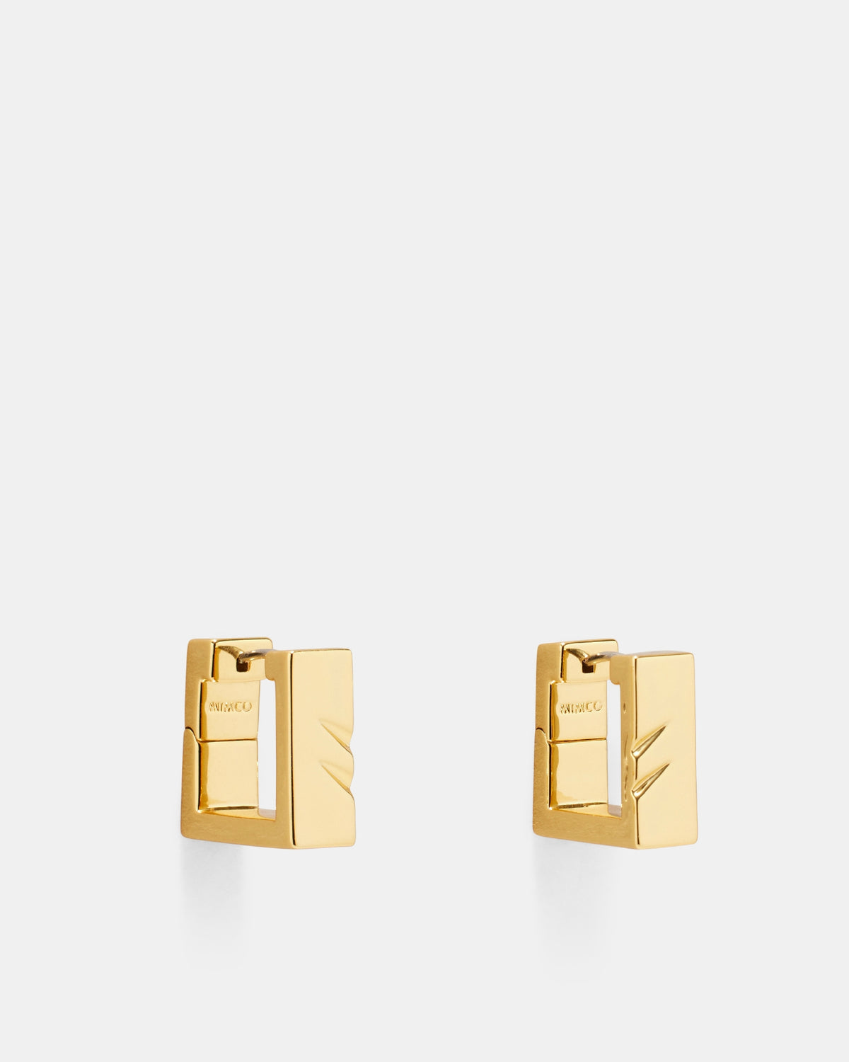Instrumental Square Huggie Hoop Earrings - Gold