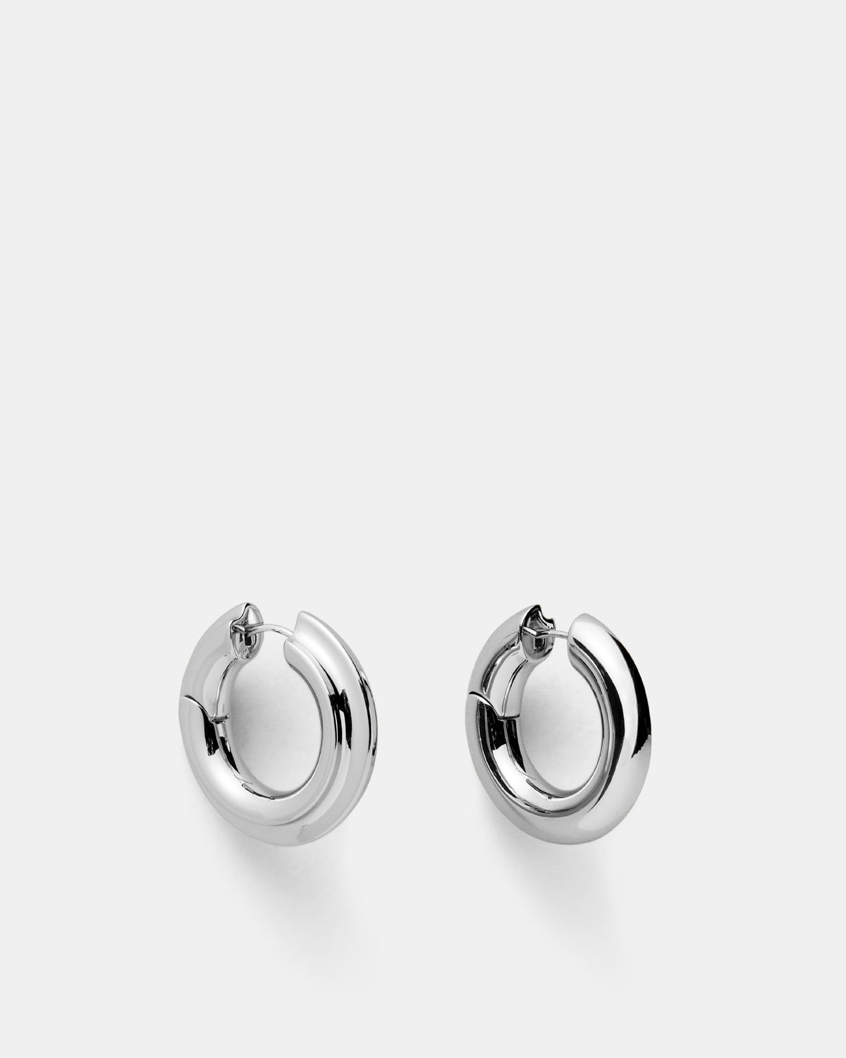 Lets Groove Large Hoop Earrings - Silver