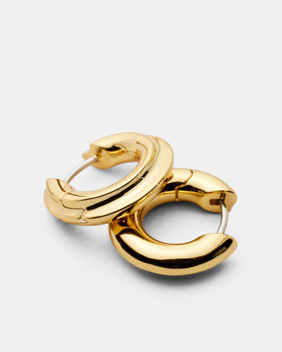 Lets Groove Large Hoop Earrings - Gold