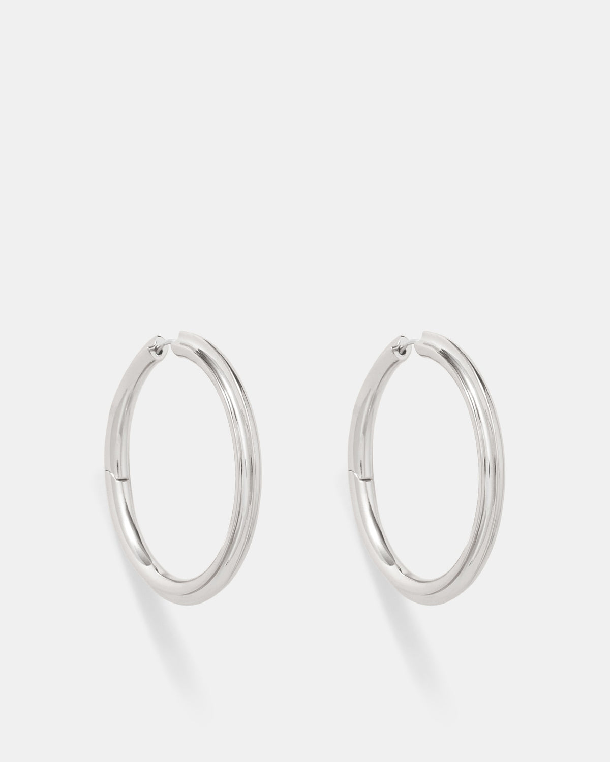 Lets Groove Thin Hoop Earrings - Silver