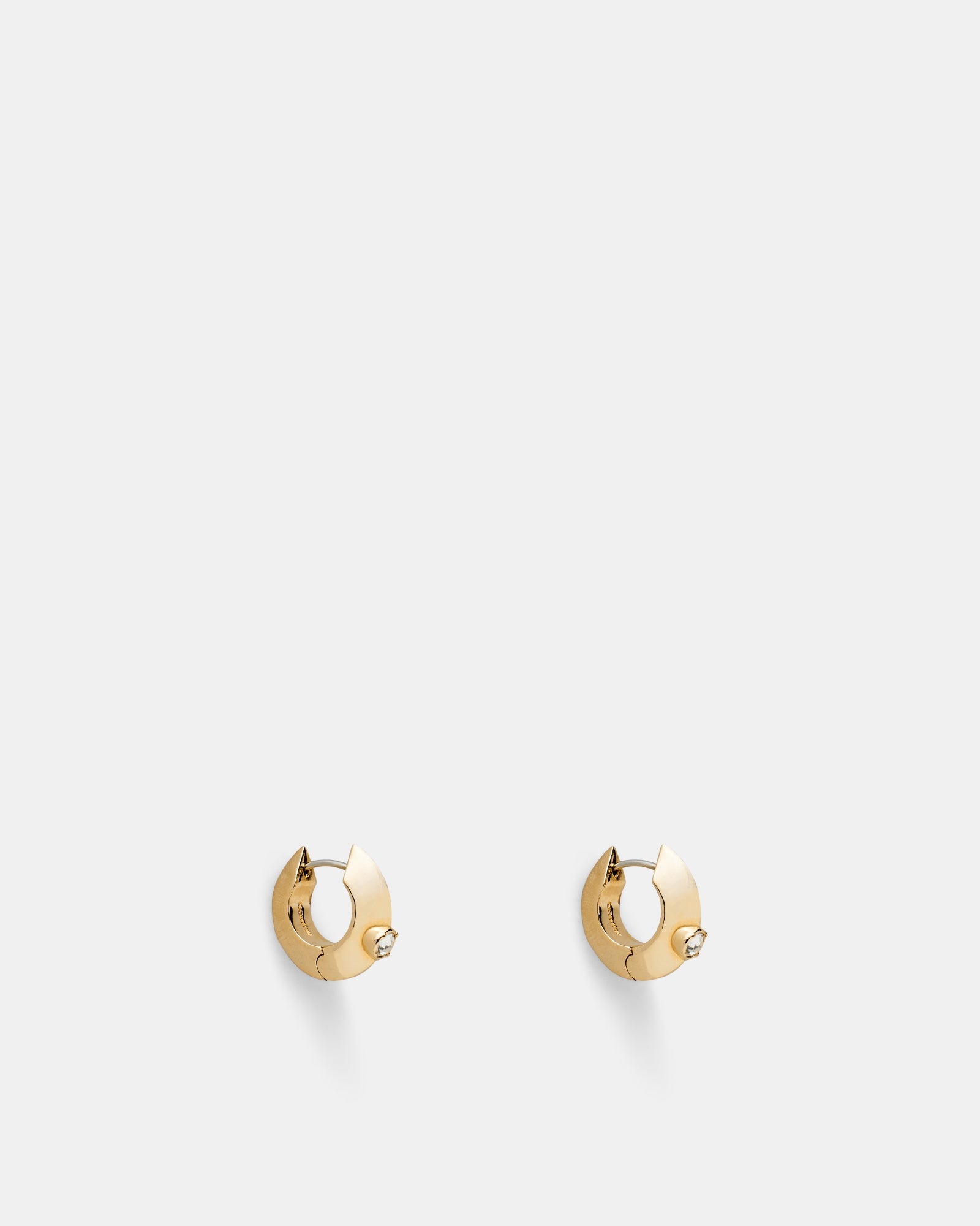The Edge Huggie Hoop Earrings - Gold