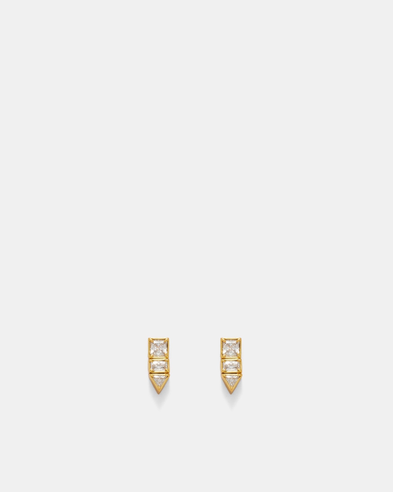 Verse Crystal Stud Earrings - Gold