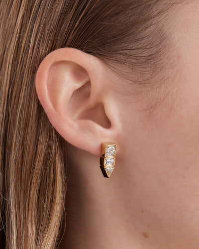 Verse Crystal Stud Earrings - Gold