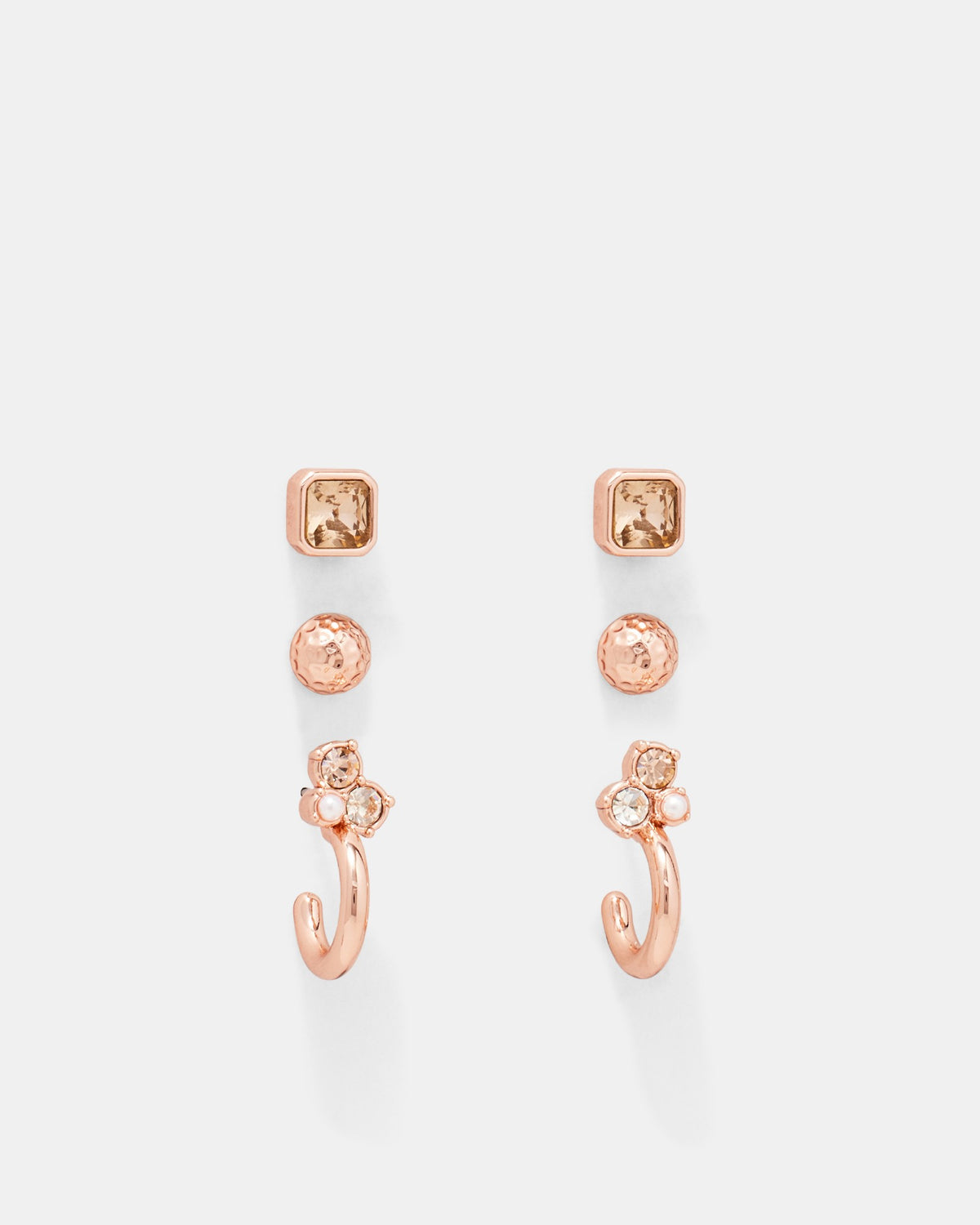 Superstar Earrings Set - Rose Gold