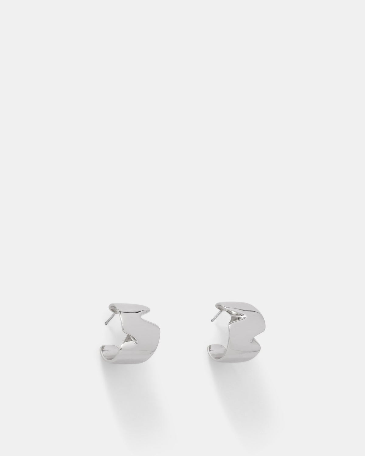 Into the Fold Wide Hoop Earrings - Silver