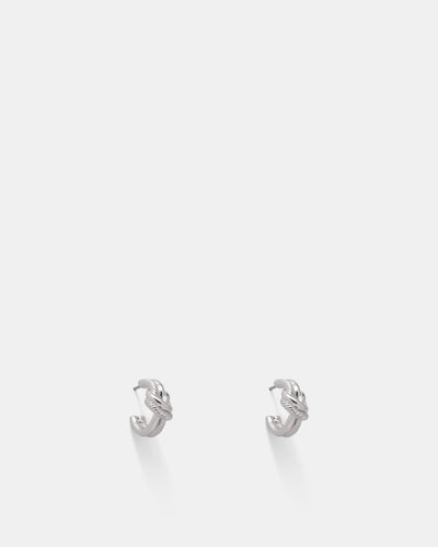 Knot Me Micro Hoop Earrings - Silver