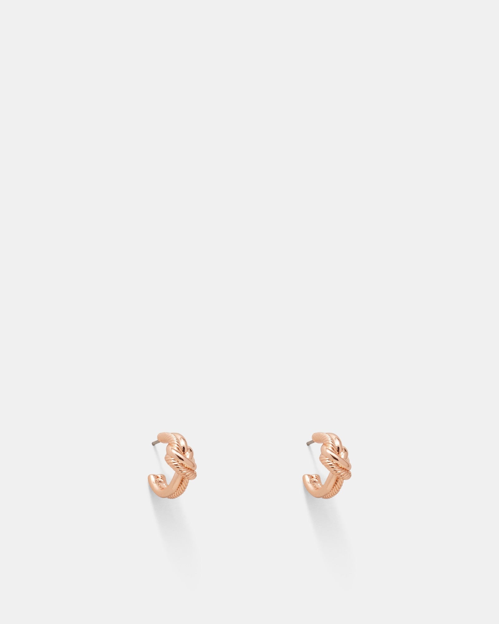 Knot Me Micro Hoop Earrings - Rose Gold