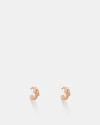 Knot Me Micro Hoop Earrings - Rose Gold