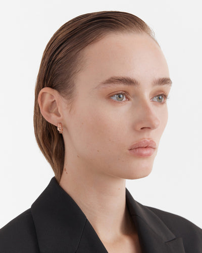 Knot Me Micro Hoop Earrings - Rose Gold