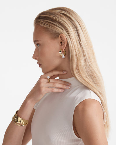The Edge Pearl Ring - Gold