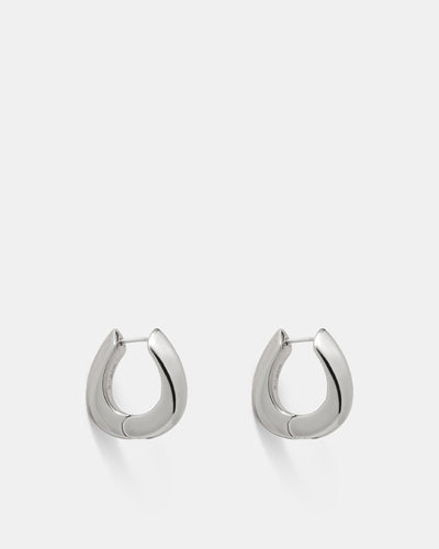 Cool Cat Hoop Earrings - Silver