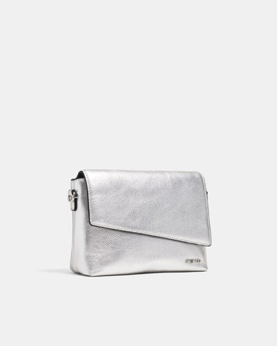 Drift Flapover Shoulder Bag - Silver