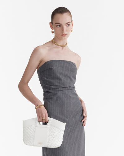 Palm Springs Mini Basket Bag - White