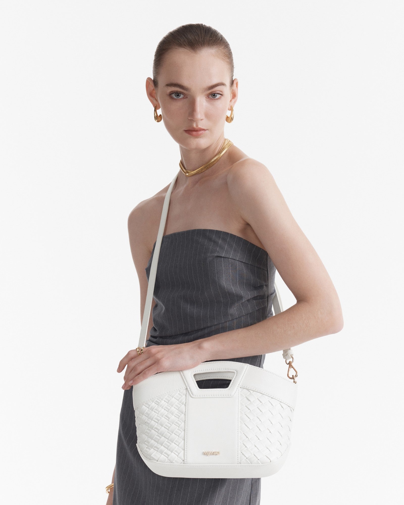 Palm Springs Mini Basket Bag - White