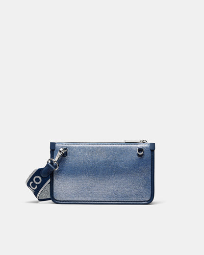 Patch Crossbody Bag - Metallic Blue