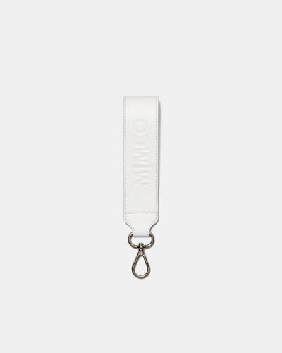 Patch Leather Keyring - White