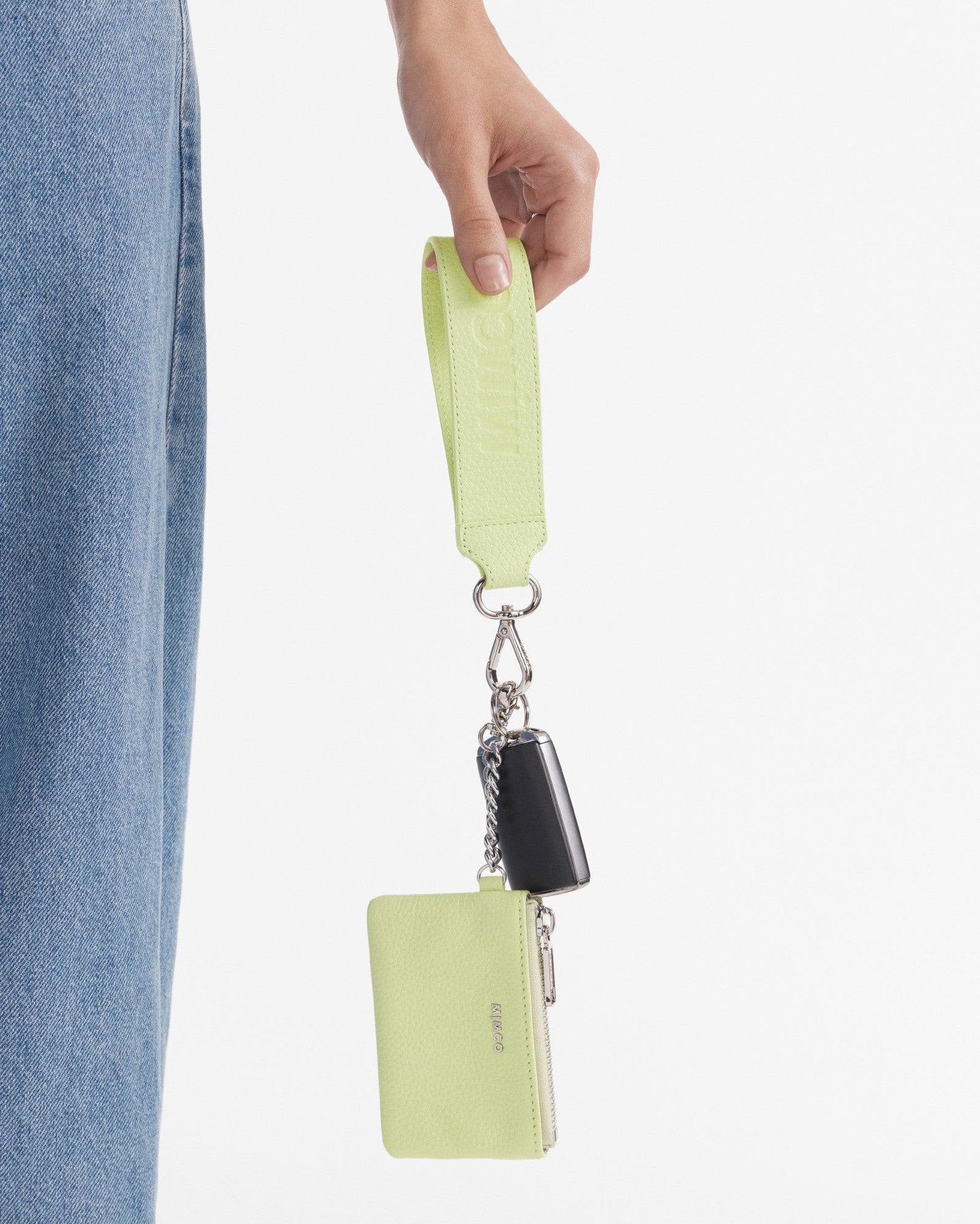Patch Leather Keyring - Pistachio