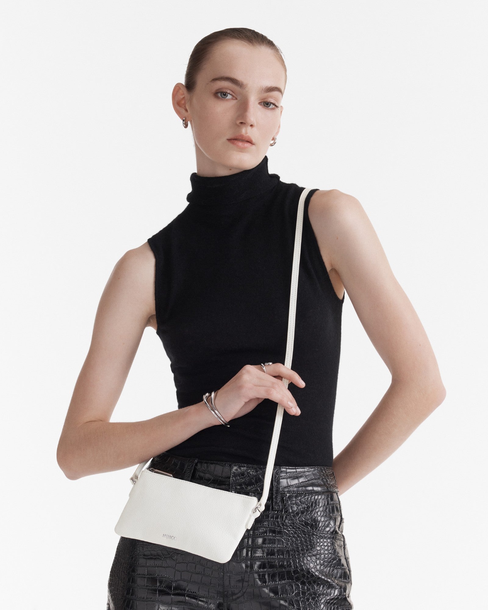 Rhiannon Pouch Crossbody Bag - White