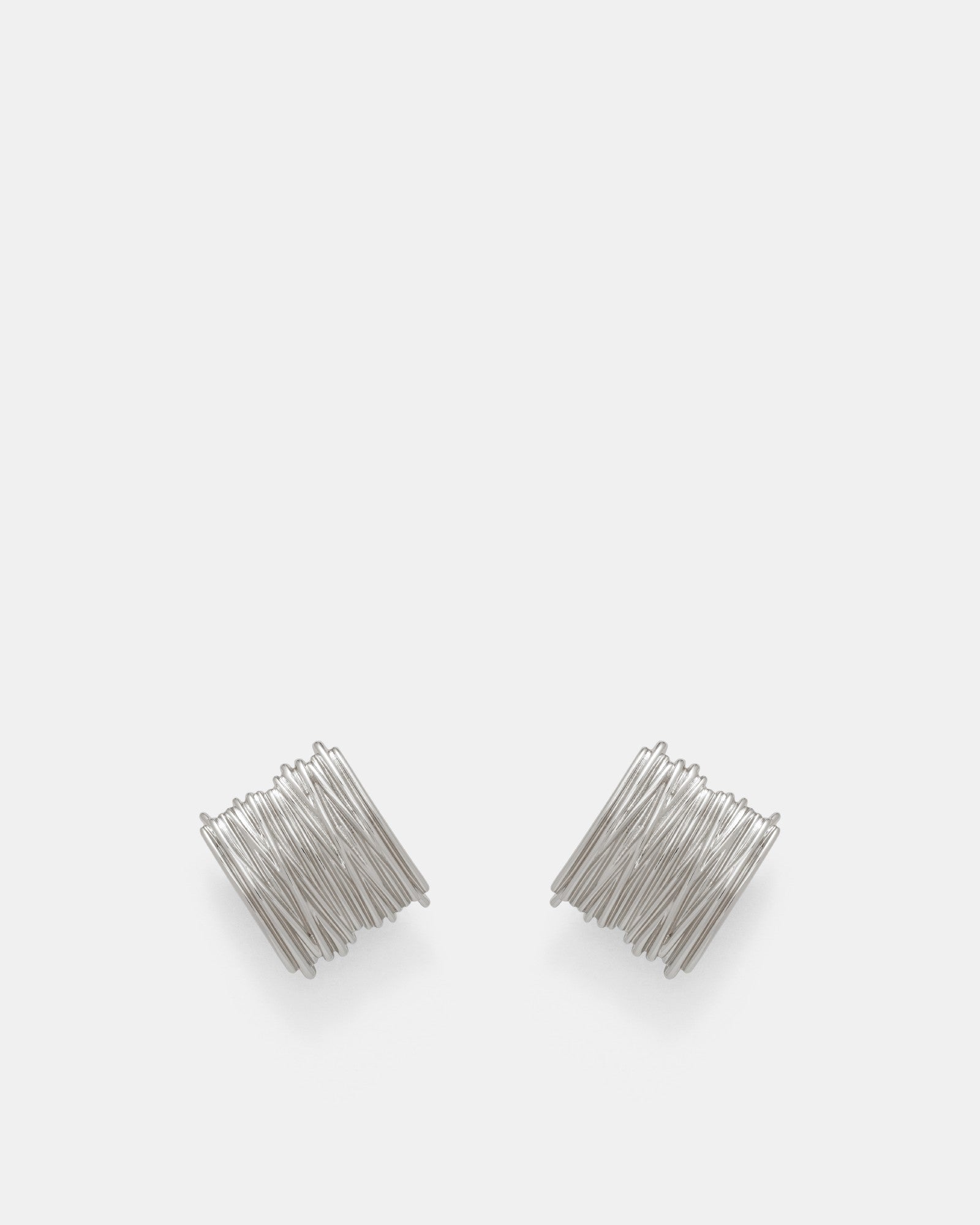 Bassline Clip On Earrings - Silver