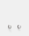 The Edge Hoop Earrings - Silver