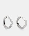 The Edge Large Hoop Earrings - Silver