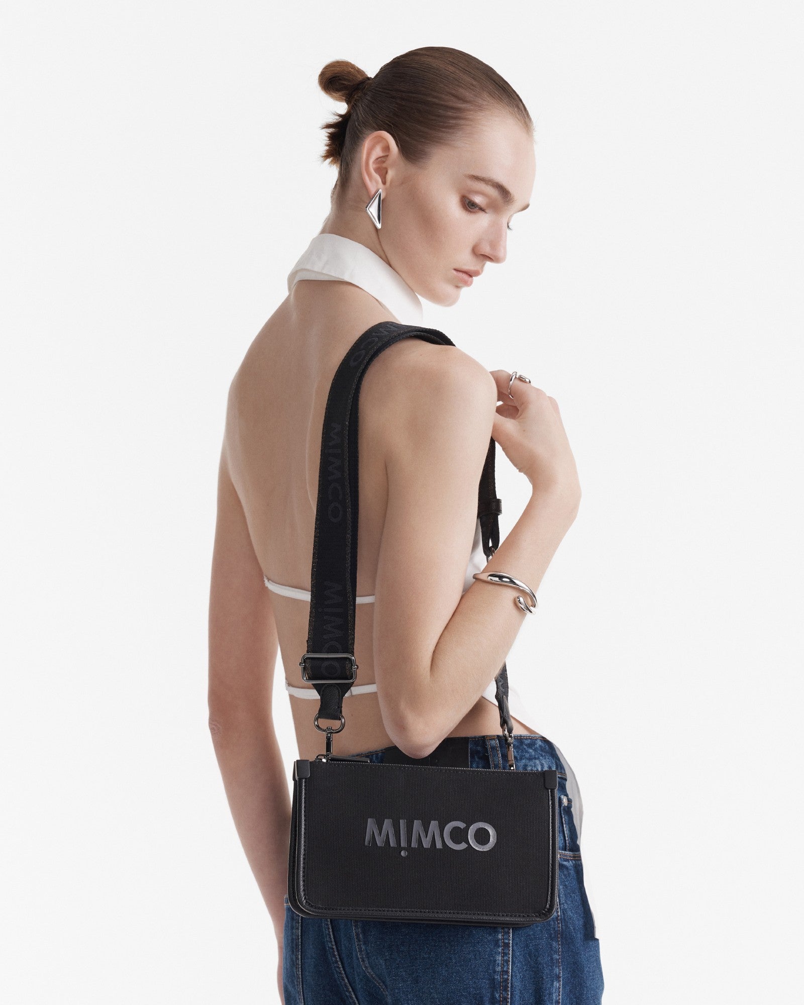 Patch Crossbody Bag - Black Gunmetal