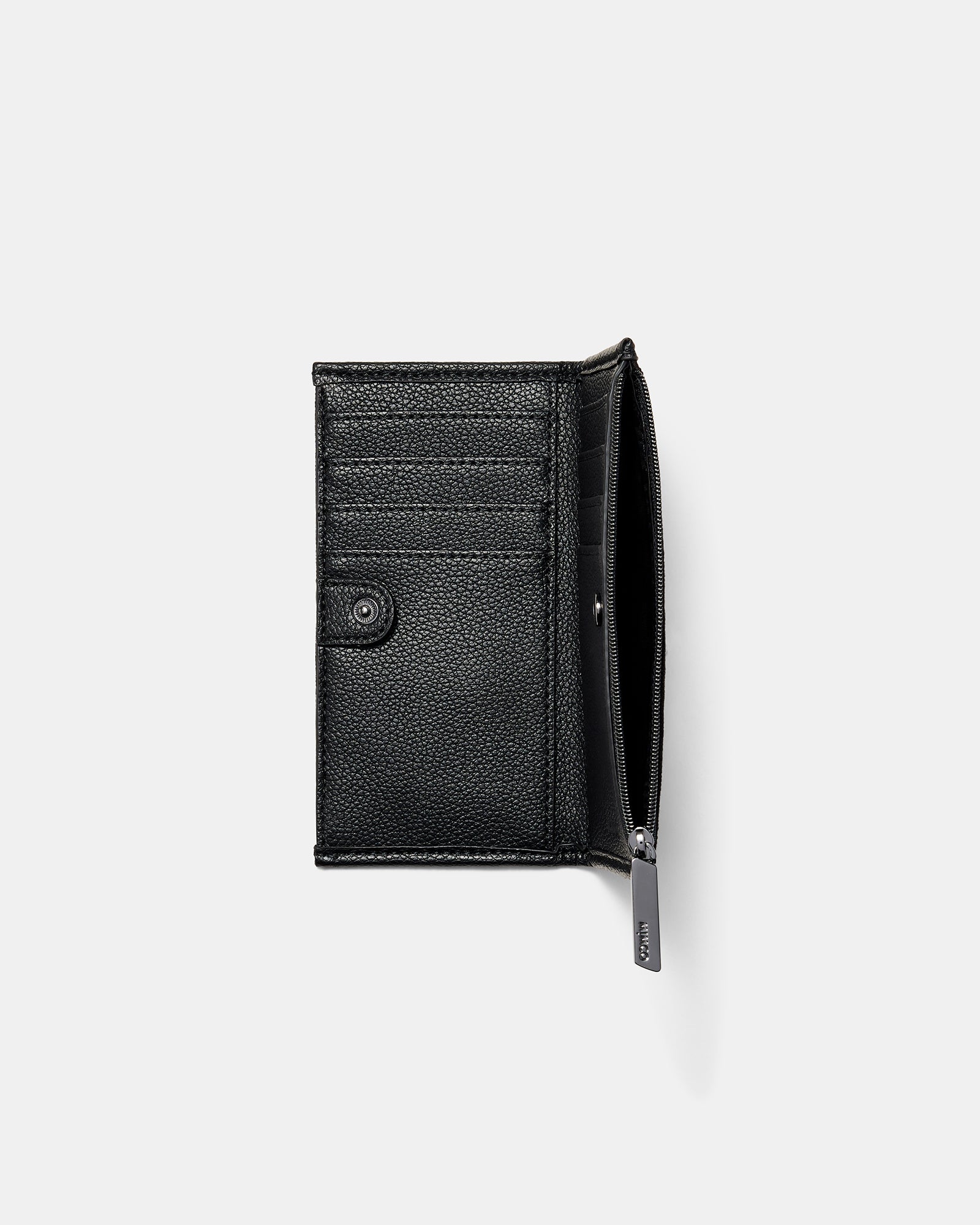 Patch Petite Wallet - Black Gunmetal