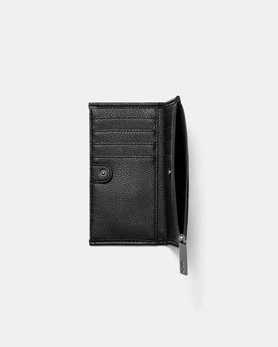 Patch Petite Wallet - Black Gunmetal