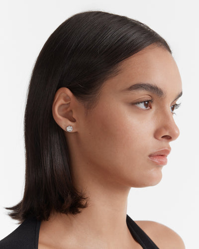Lune Stud Earrings - Silver
