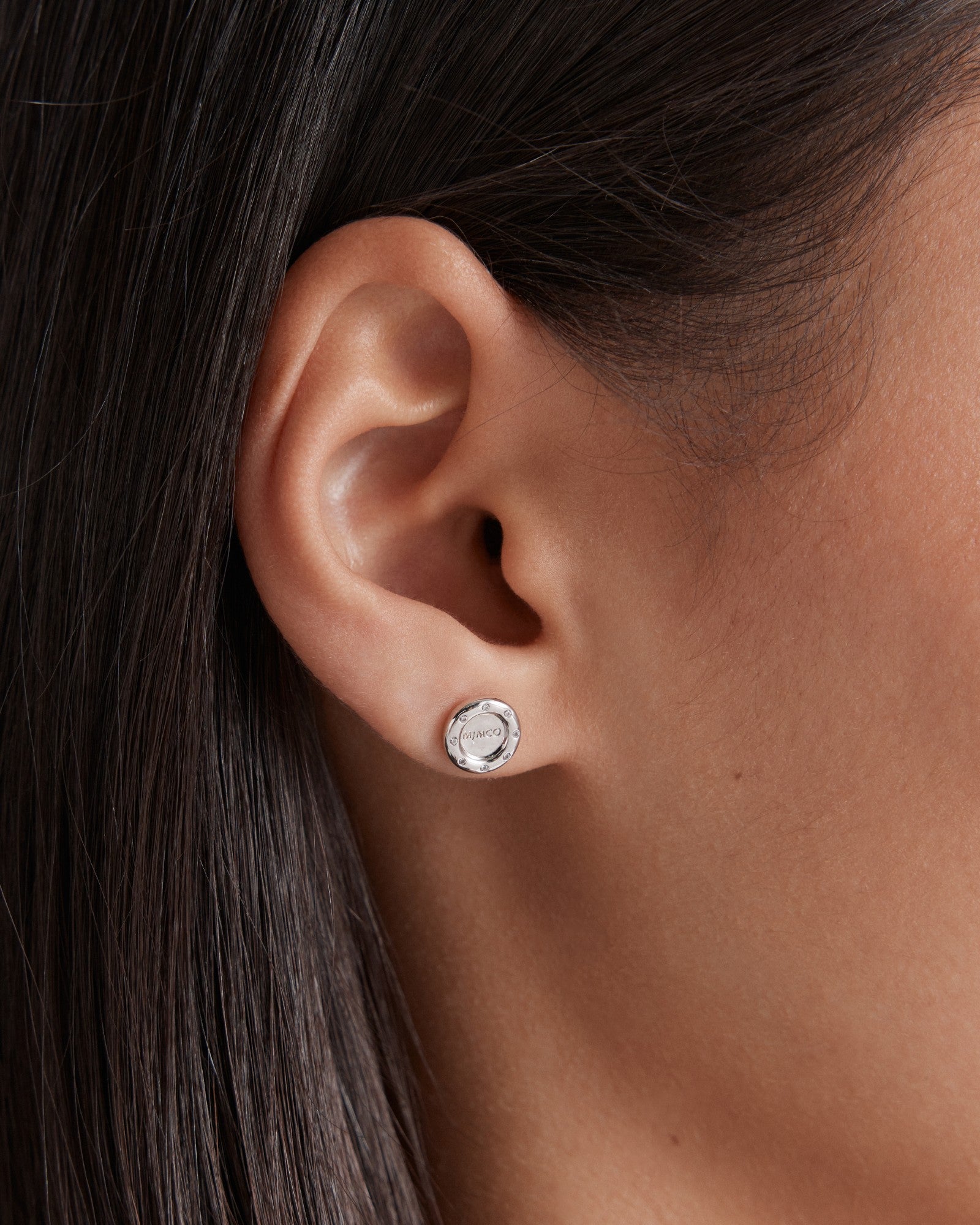 Lune Stud Earrings - Silver