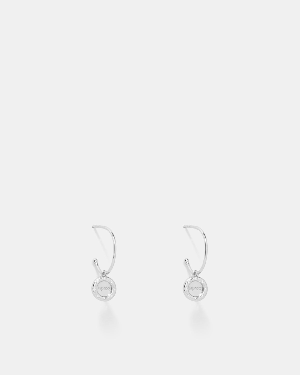 Lune Charm Hoop Earrings - Silver