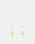 Lune Charm Hoop Earrings - Gold