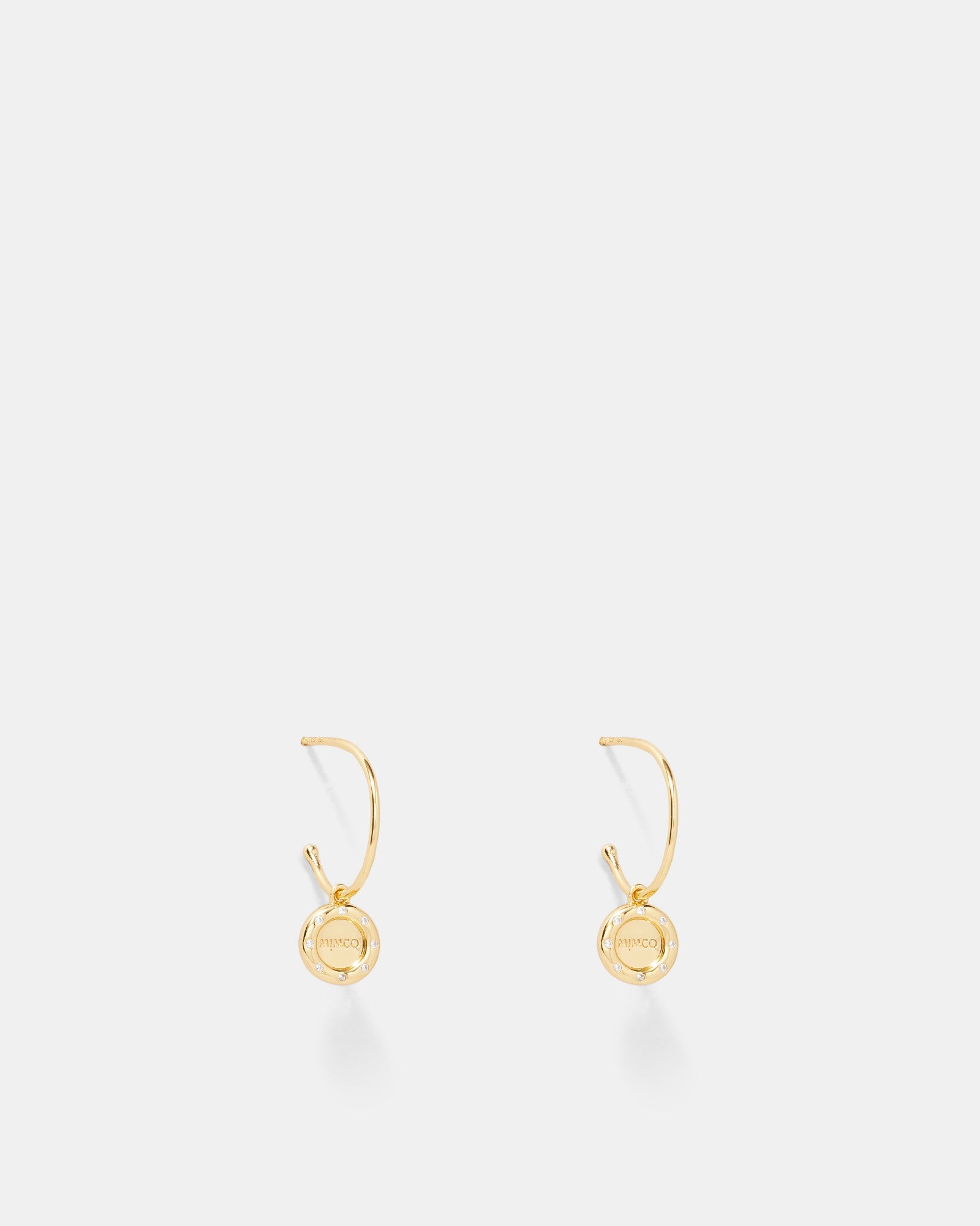 Lune Charm Hoop Earrings - Gold