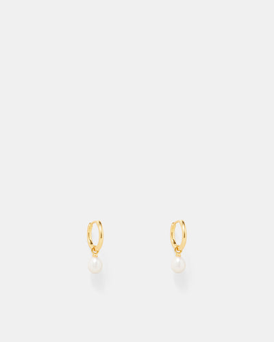 Purete Charm Hoop Earrings - Gold