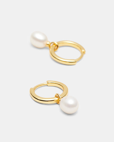 Purete Charm Hoop Earrings - Gold
