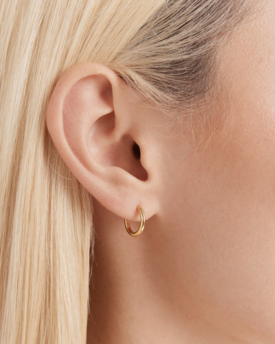Purete Charm Hoop Earrings - Gold