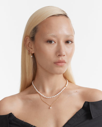 Purete Charm Hoop Earrings - Gold